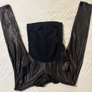 Spanx faux leather maternity leggings